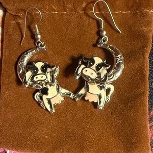 Cow and Moon Earrings